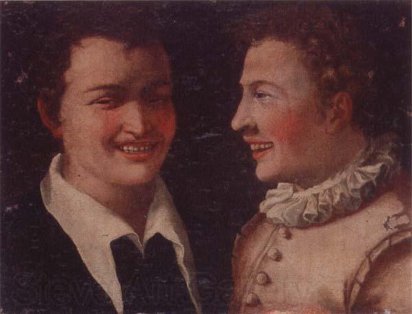 unknow artist Two laughing boys France oil painting art